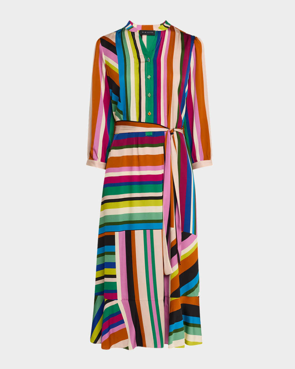 The Mila Venus Striped A-line Midi Dress